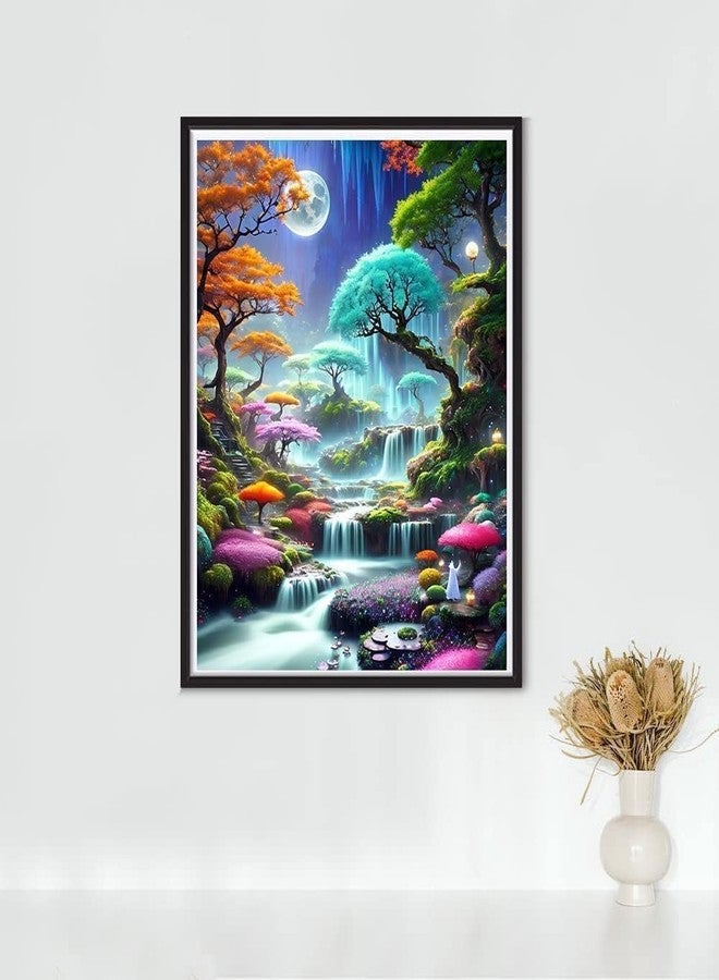 WICHARSH Diamond Painting Kits, 5D DIY Diamond Painting Kits for Adults, Full Drill Round Diamond Painting, Diamond Art Craft for Home Wall Decor 12x16inch Wonderland (Green) - Image 3